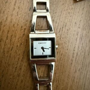 DKNY Watch Women NY-3414 Solid Stainless Steel Silver Tone Rectangle